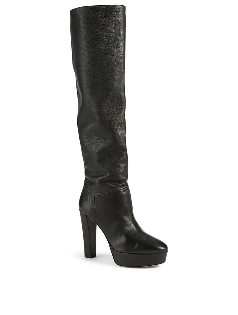 Chambord 120 Leather Platform Knee-High Boots