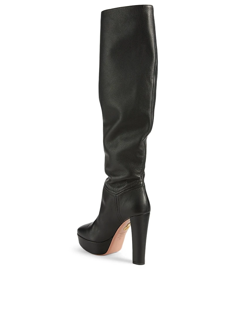 Chambord 120 Leather Platform Knee-High Boots