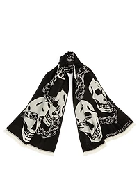 Wool Oversized Skull Scarf