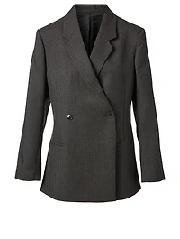 Loreo Wool Oversized Blazer Check Print