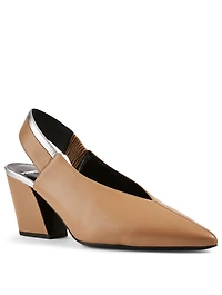 Alpha Leather Slingback Pumps