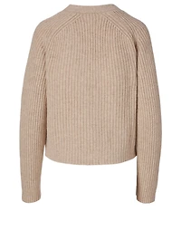 Wool-Blend Ribbed Cardigan