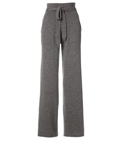 Cashmere Wide-Leg Pants With Belt