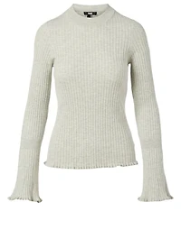 Iona Wool And Silk Ribbed Top