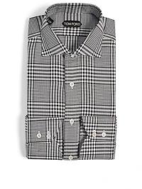 Cotton Slim Shirt Check Print