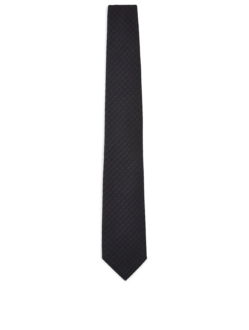 Knit Tie In Houndstooth Print