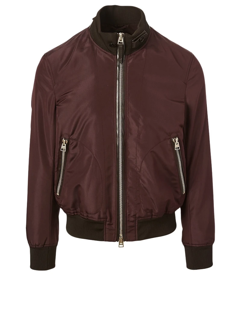 Silk-Blend Blouson Jacket