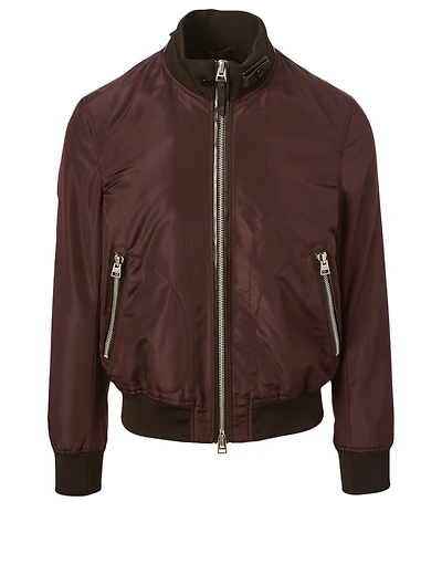 Silk-Blend Blouson Jacket