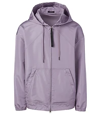 Silk Grosgrain Zip Jacket With Hood