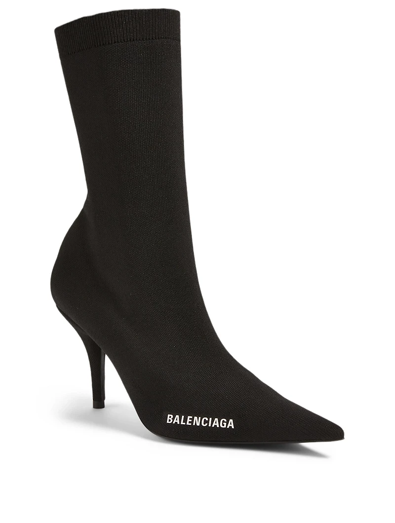 Knife Knit Logo Heeled Sock Boots