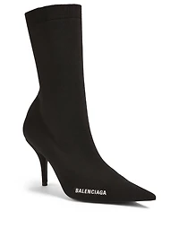 Knife Knit Logo Heeled Sock Boots