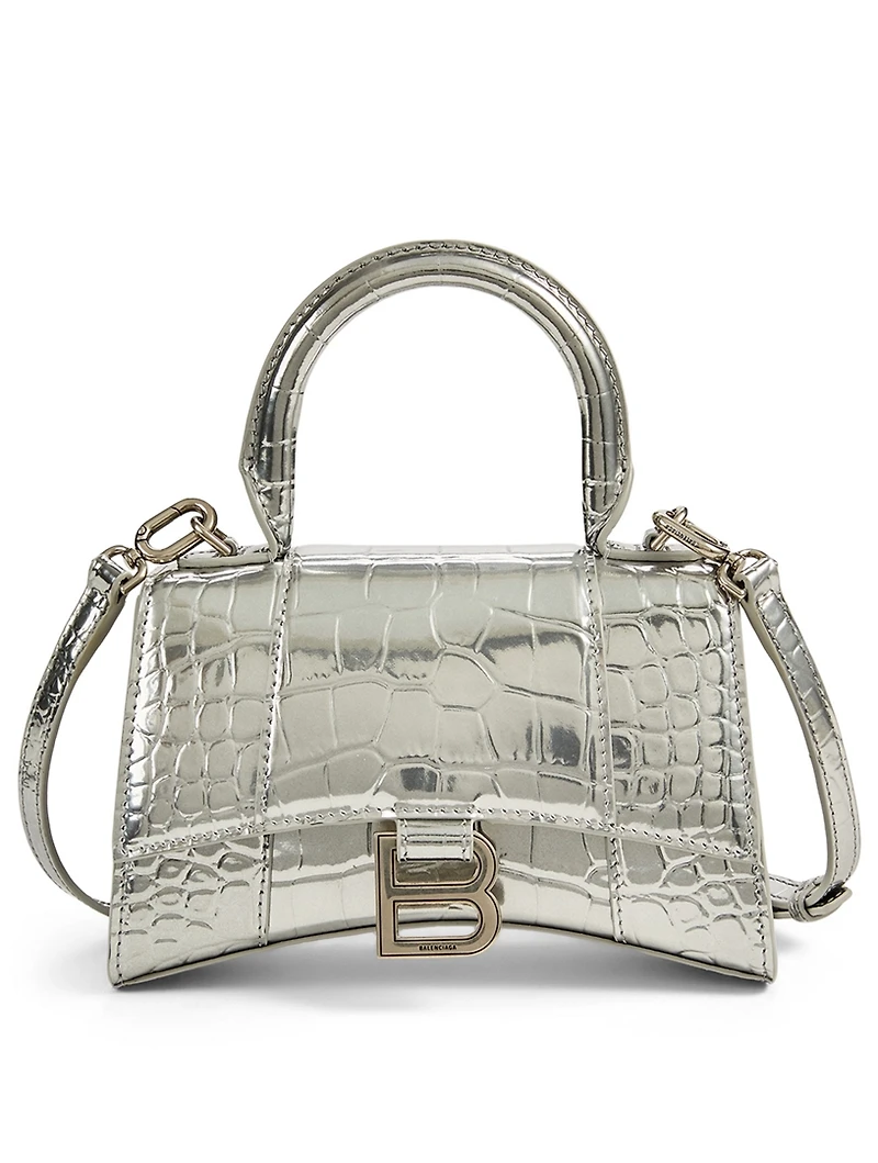 Extra Small Hourglass Metallic Leather Bag