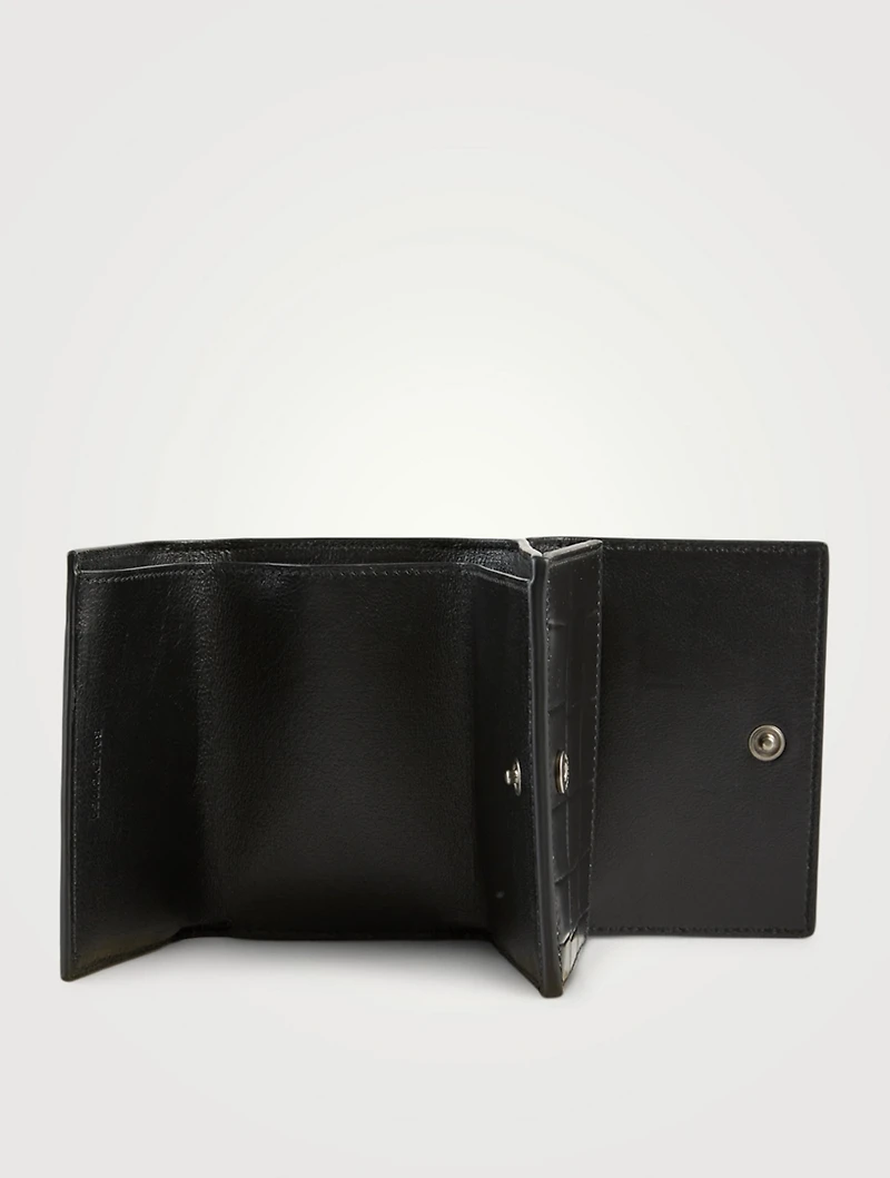 Mini Neo Classic Croc-Embossed Leather City Wallet