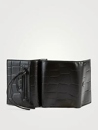Mini Neo Classic Croc-Embossed Leather City Wallet