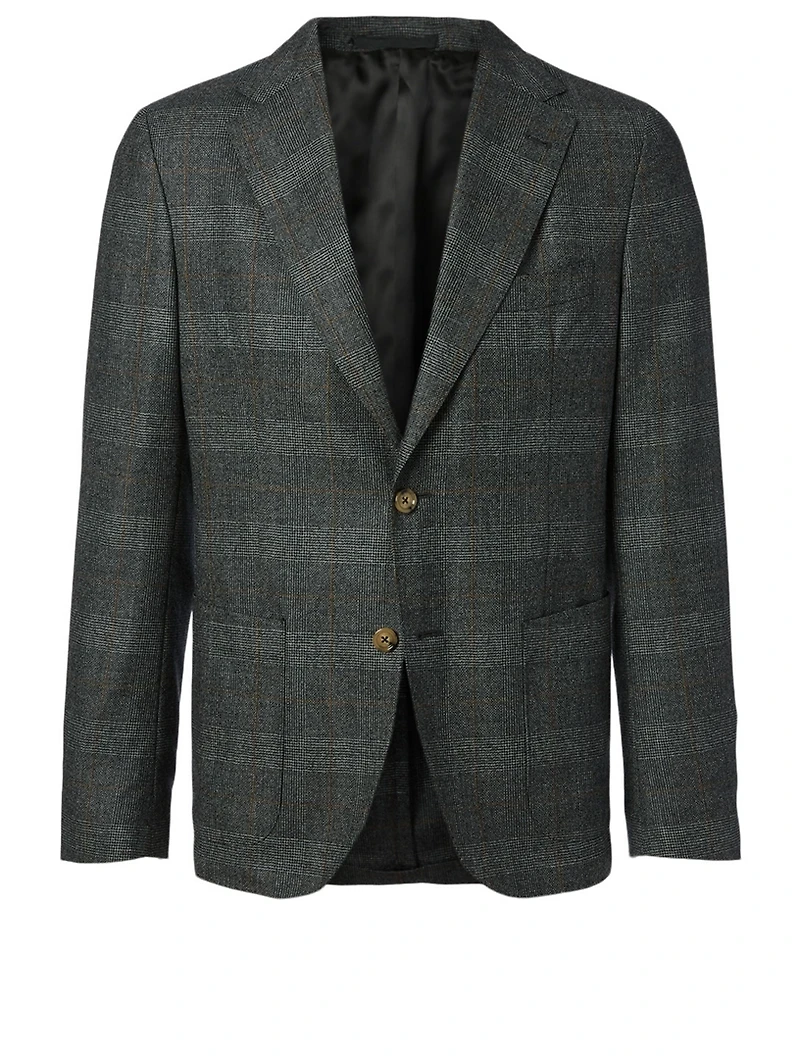 Wool Jacket Plaid Print