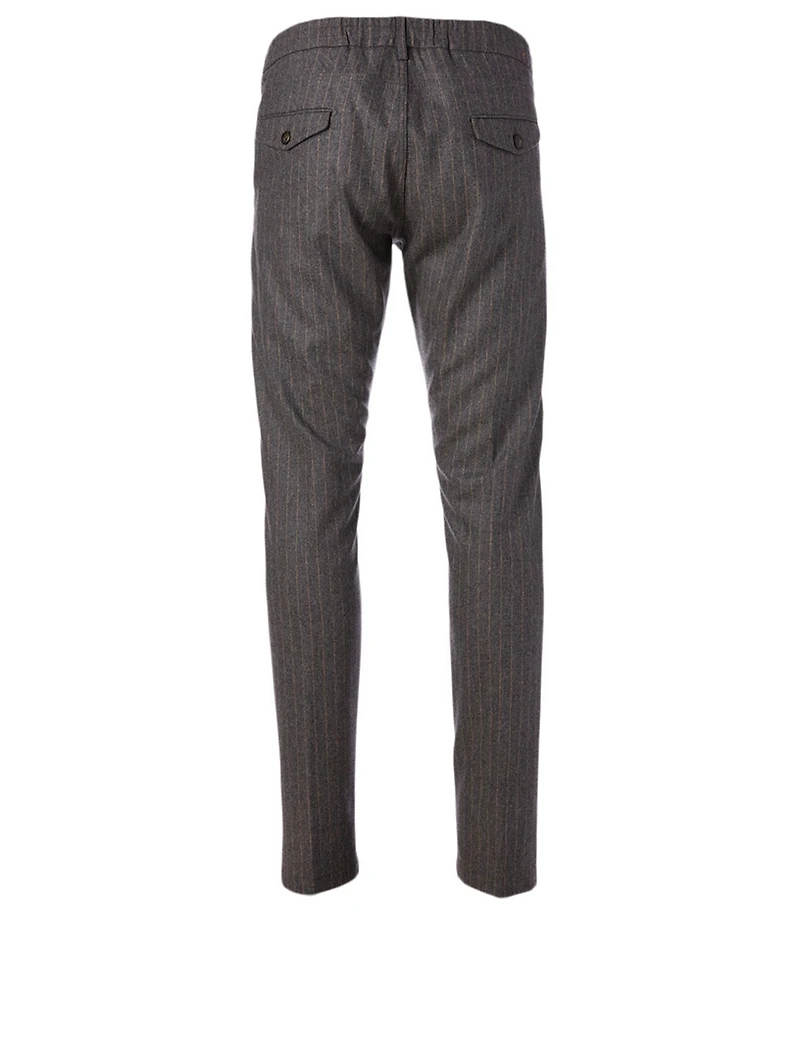 Wool And Cashmere Jogger Pants Pinstripe Print