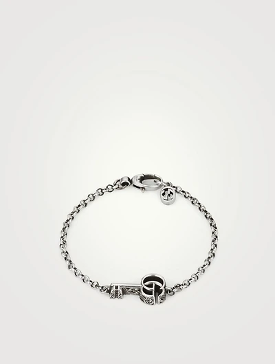 GG Marmont Sterling Silver Key Bracelet