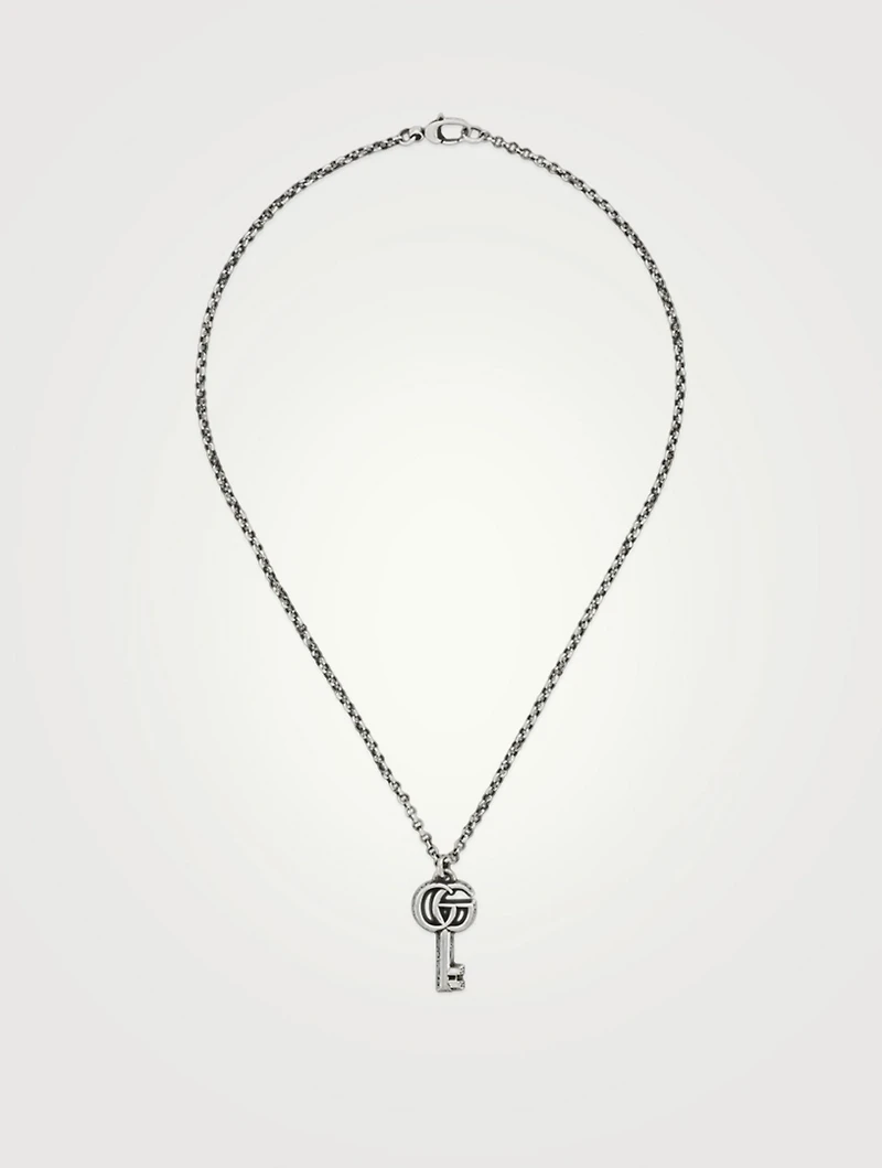 GG Marmont Sterling Silver Key Necklace