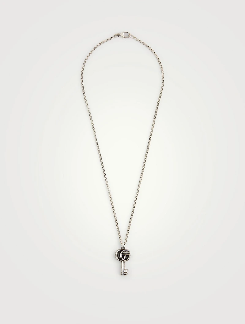 GG Marmont Sterling Silver Key Necklace