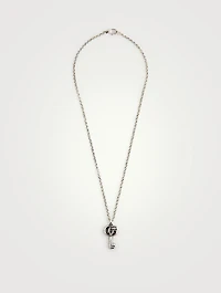 GG Marmont Sterling Silver Key Necklace