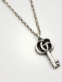 GG Marmont Sterling Silver Key Necklace