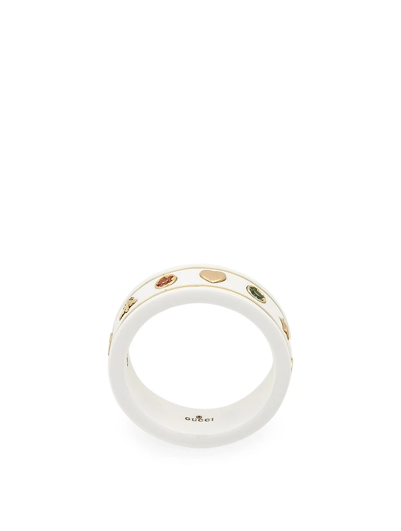 Icon Zirconia And 18K Gold Ring