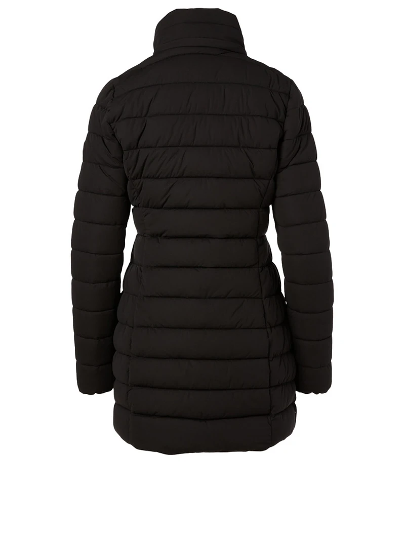 Seal Quilted Midi Coat With Detachable Hood