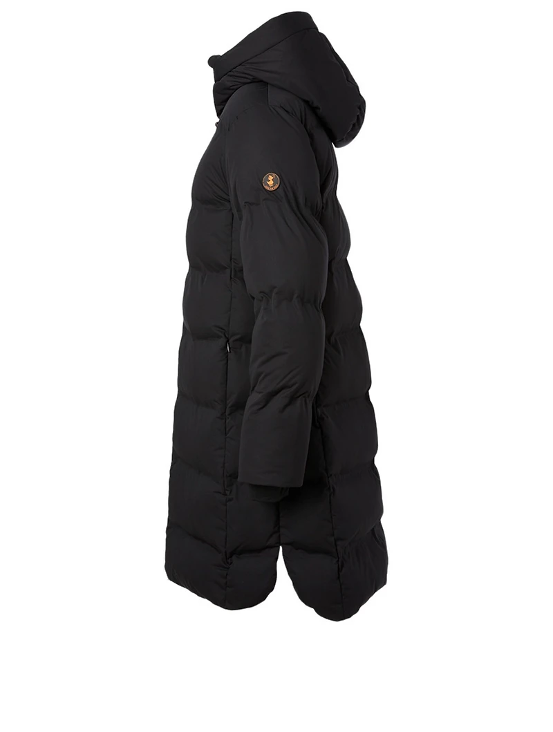 Seal Quilted Midi Coat With Hood