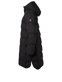Seal Quilted Midi Coat With Hood