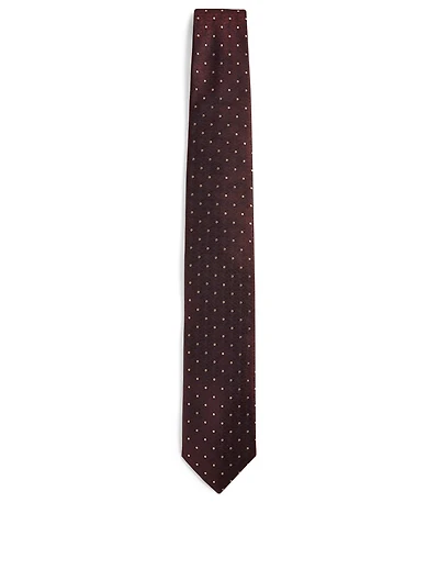 Silk Tie In Polka Dot Print