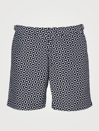 Bulldog Mid-Length Swim Shorts Geo Print