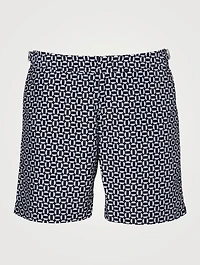 Bulldog Mid-Length Swim Shorts Geo Print