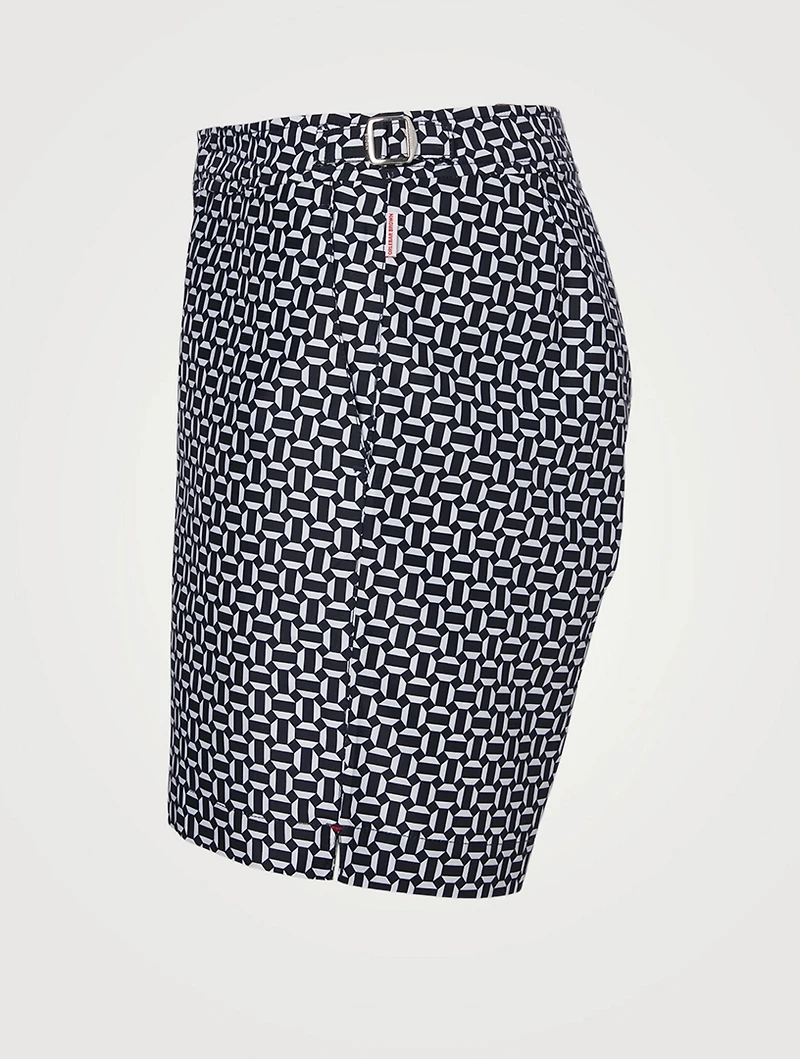 Bulldog Mid-Length Swim Shorts Geo Print
