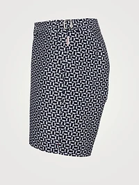 Bulldog Mid-Length Swim Shorts Geo Print