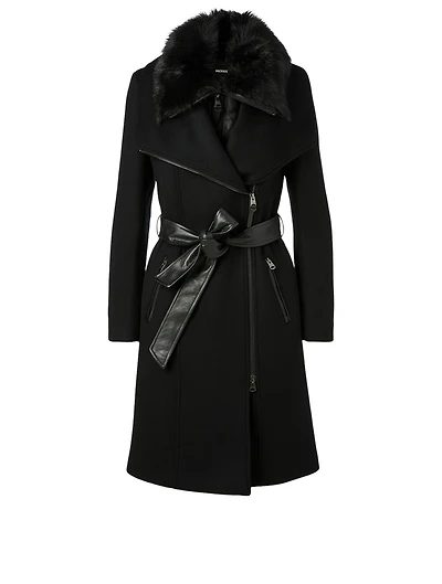 Nori Wool Coat With Leather Sash Belt