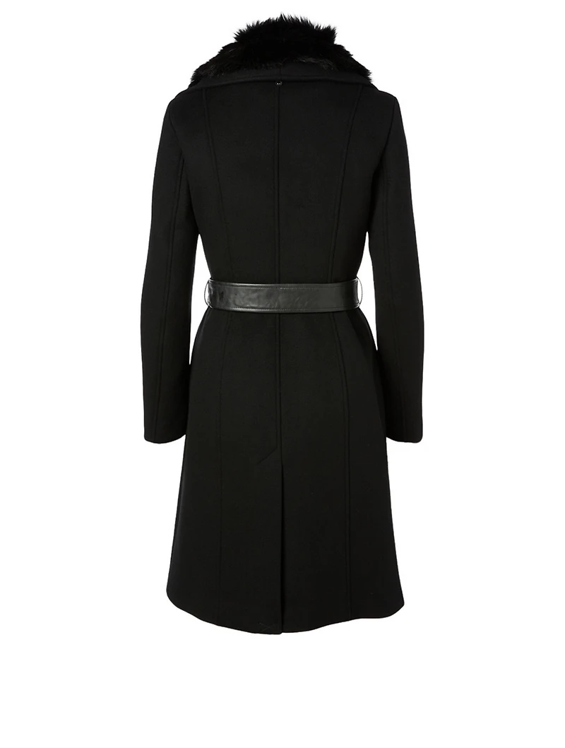 Nori Wool Coat With Leather Sash Belt