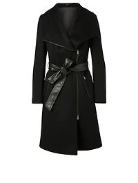 Nori Wool Coat With Leather Sash Belt