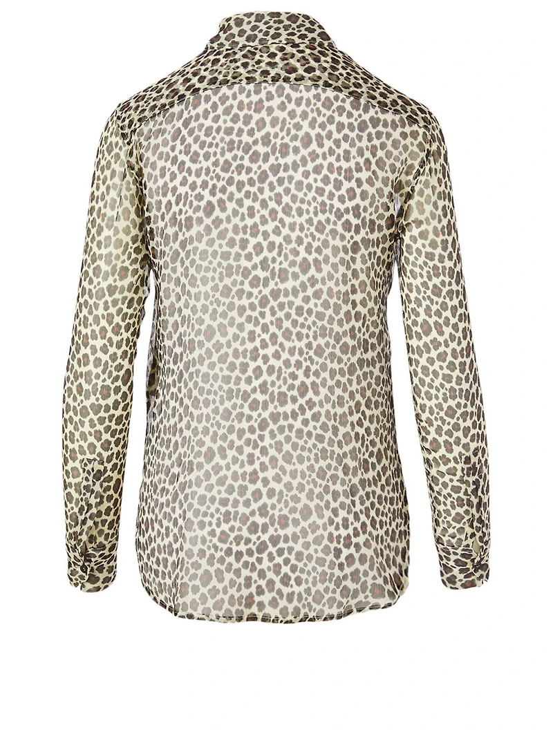 Sheer Shirt Leopard Print