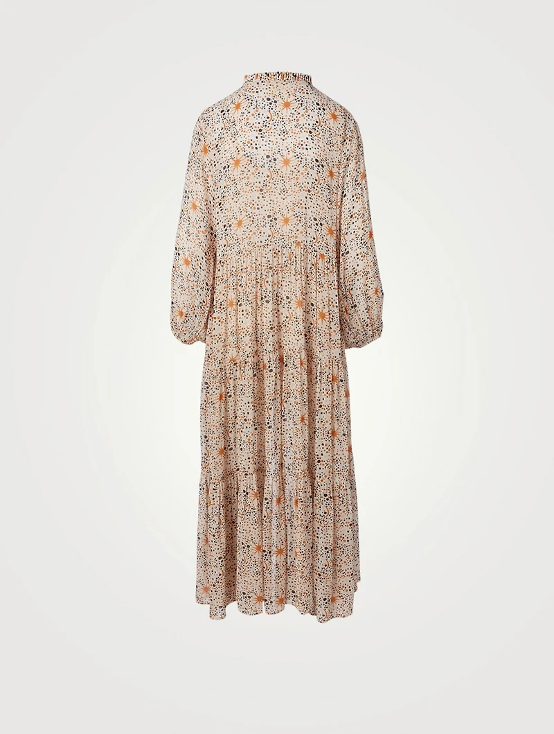 Valeria Chiffon Long-Sleeve Maxi Dress