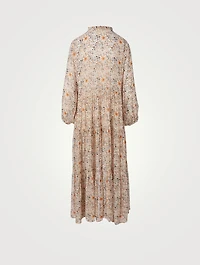 Valeria Chiffon Long-Sleeve Maxi Dress