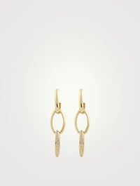 18K Gold Edith Three Link Earrings With Diamonds