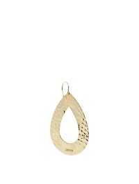 Large Hammered 18K Gold Open Teardrop Earrings