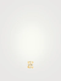 18K Gold Oval-Cut Diamond Stud Earring