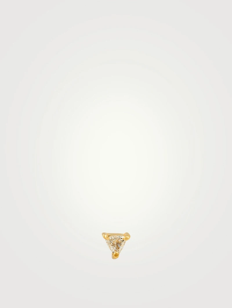 Trillion-Cut Diamond Stud Earring