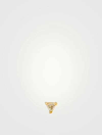 Trillion-Cut Diamond Stud Earring