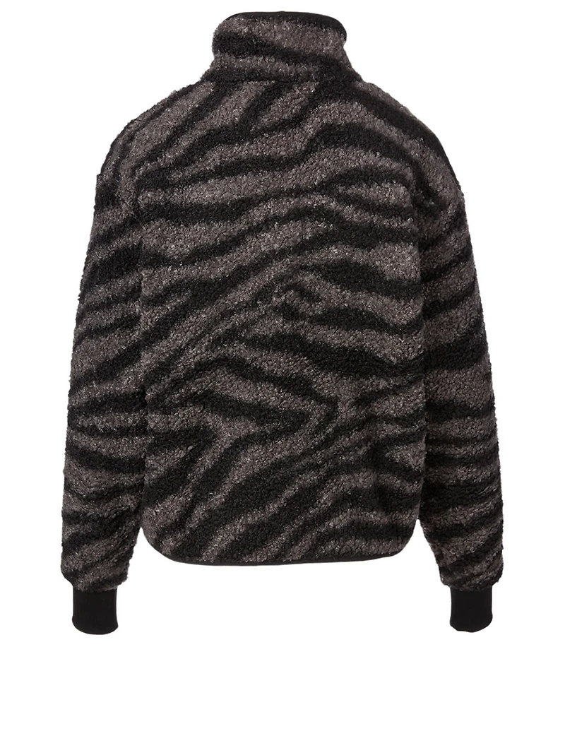 Napoli Sherpa Fleece Jacket Zebra Print