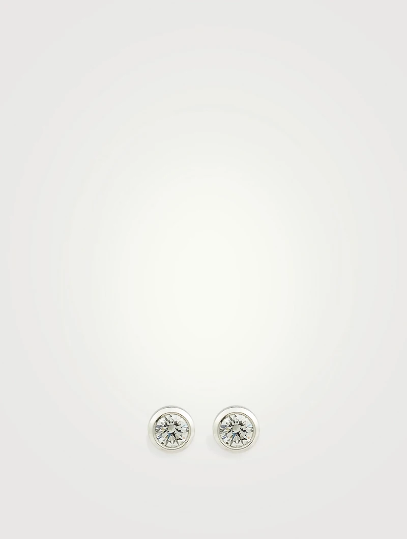 Pure 18K Gold Stud Earrings With Diamonds