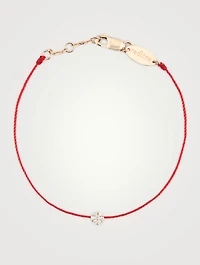 Illusion 18K Rose Gold String Bracelet With Diamonds