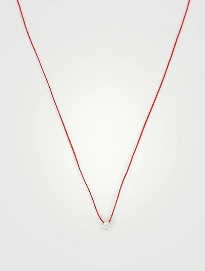 Illusion 18K White Gold String Necklace With Diamonds
