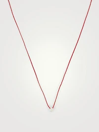 Illusion 18K White Gold String Necklace With Diamonds